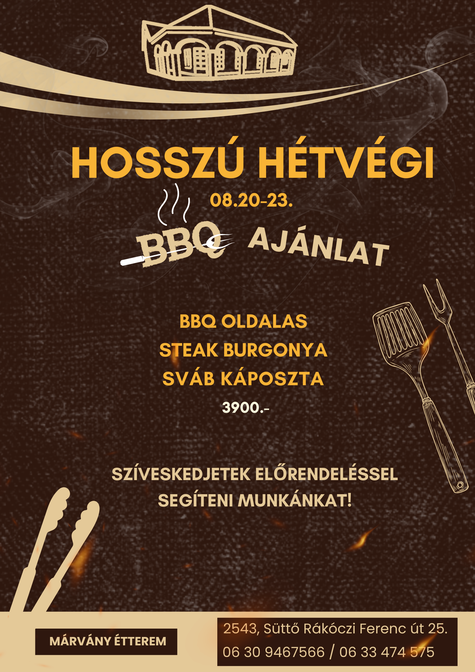 Brown and Orange Modern Barbecue Party Poster (1)